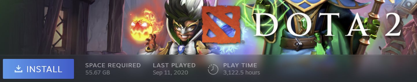 Image of Dota 2 hours: 3122.5